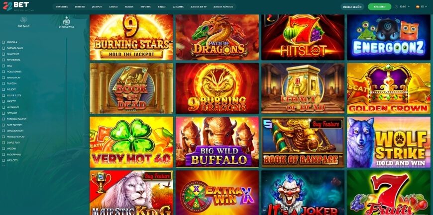 22Bet Casino screen 3